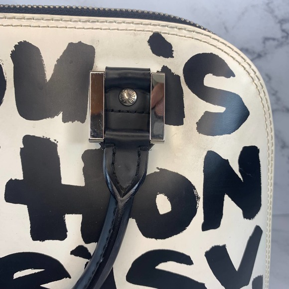 ❌❌ Louis Vuitton Graffiti Alma bag vintage tote Stephen Sprouse black/white - Picture 12 of 16